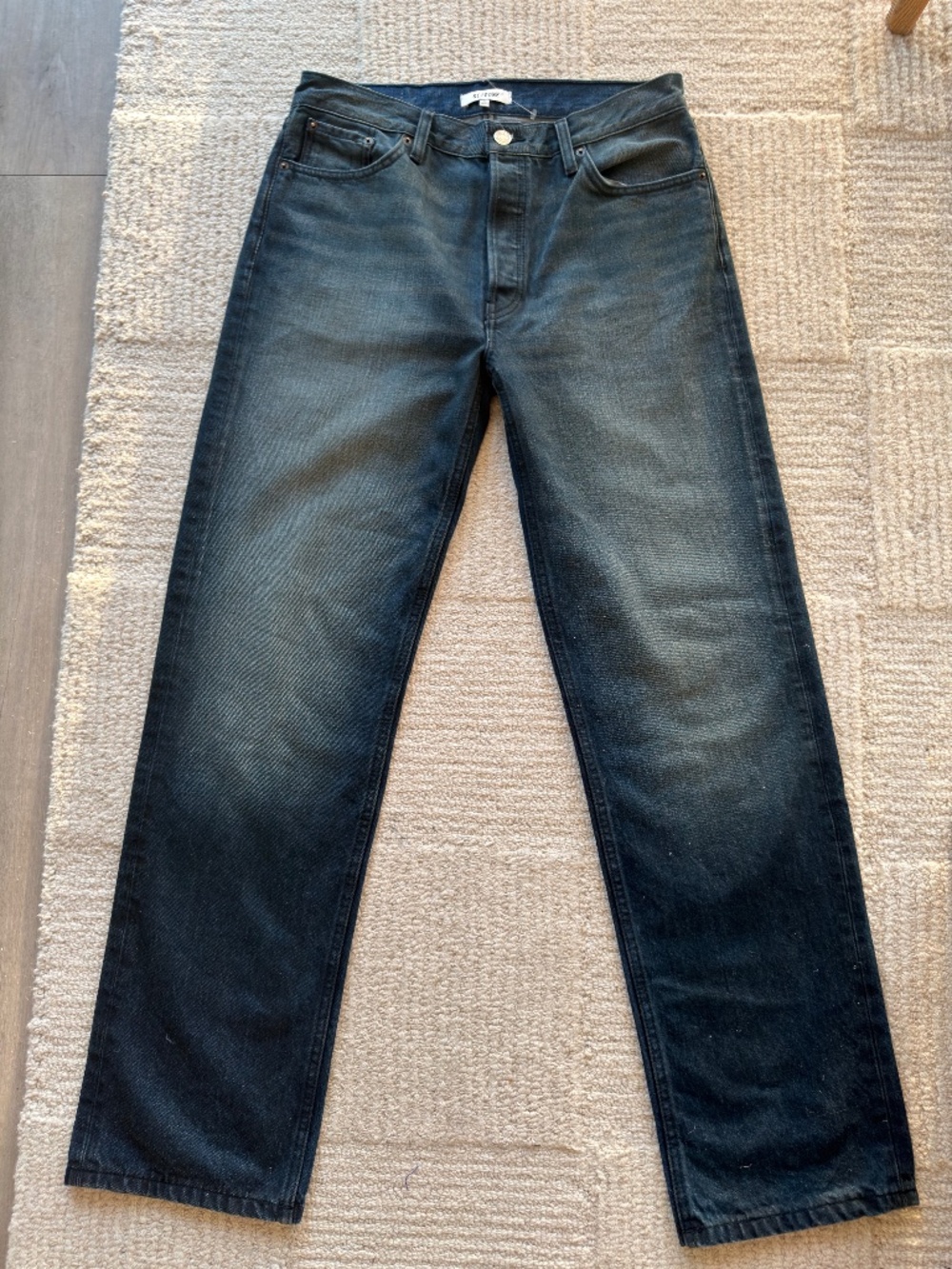 RE/DONE Loose Long Jeans Midnight Baggy Straight Leg Denim Size 27